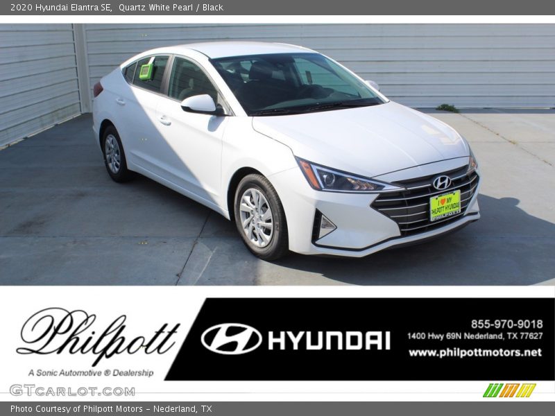 Quartz White Pearl / Black 2020 Hyundai Elantra SE