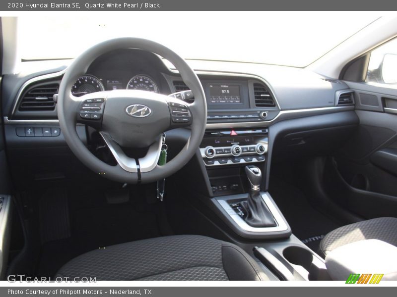 Quartz White Pearl / Black 2020 Hyundai Elantra SE