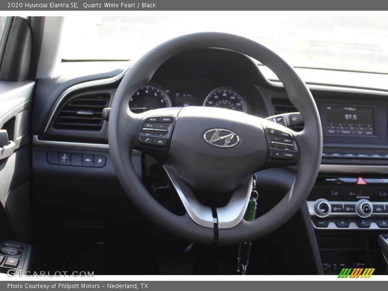Quartz White Pearl / Black 2020 Hyundai Elantra SE