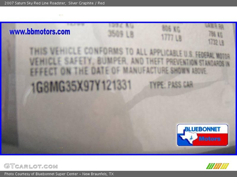 Silver Graphite / Red 2007 Saturn Sky Red Line Roadster