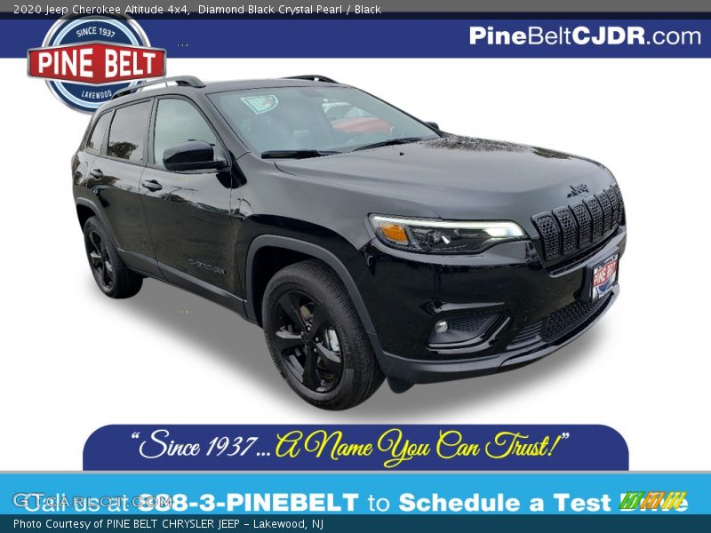 Diamond Black Crystal Pearl / Black 2020 Jeep Cherokee Altitude 4x4