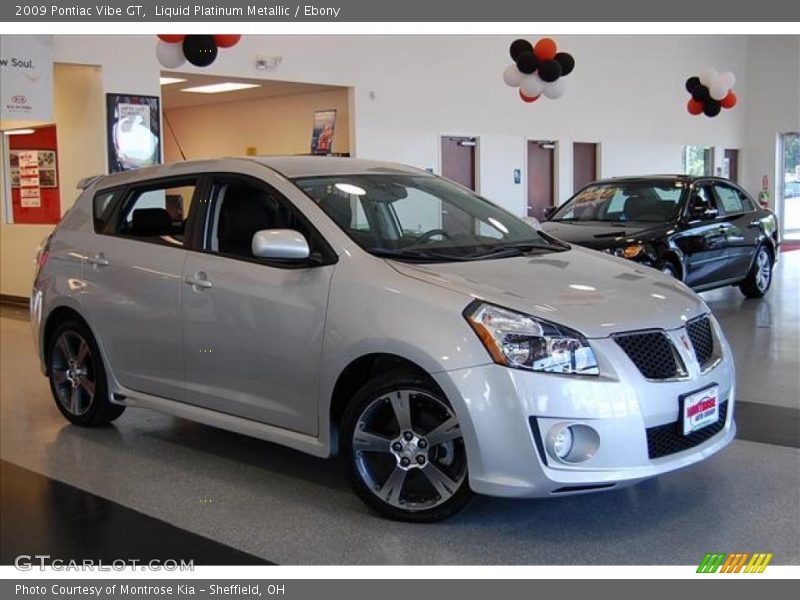 Liquid Platinum Metallic / Ebony 2009 Pontiac Vibe GT