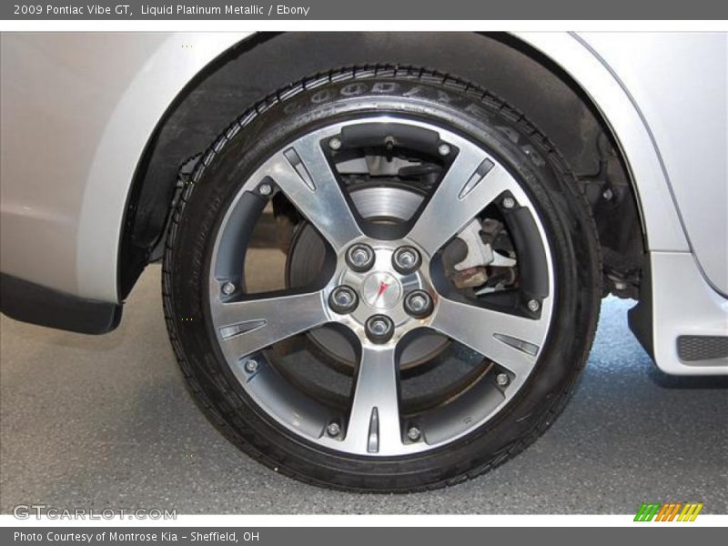 Liquid Platinum Metallic / Ebony 2009 Pontiac Vibe GT
