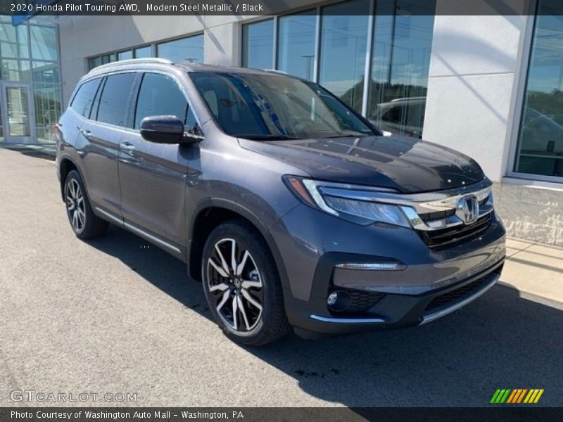 Modern Steel Metallic / Black 2020 Honda Pilot Touring AWD