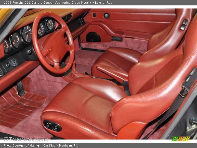 Aventurine Green Metallic / Boxster Red 1995 Porsche 911 Carrera Coupe