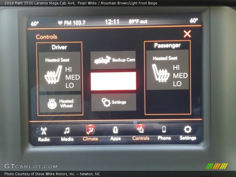 Controls of 2019 3500 Laramie Mega Cab 4x4