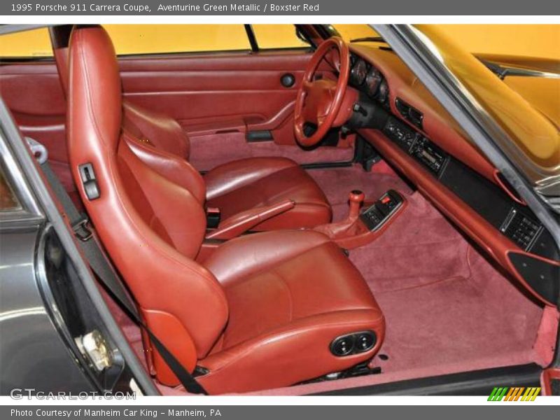 Aventurine Green Metallic / Boxster Red 1995 Porsche 911 Carrera Coupe