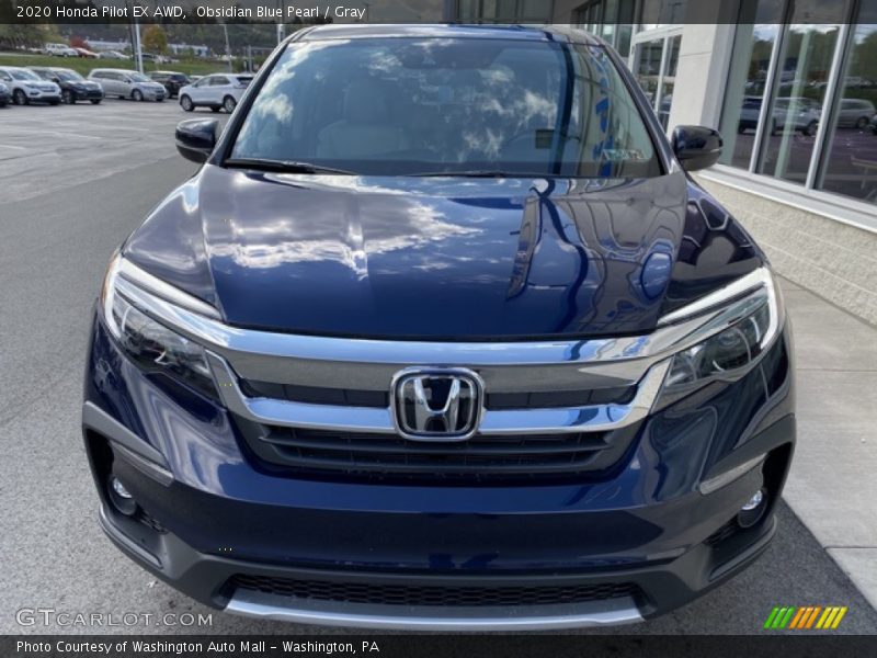 Obsidian Blue Pearl / Gray 2020 Honda Pilot EX AWD