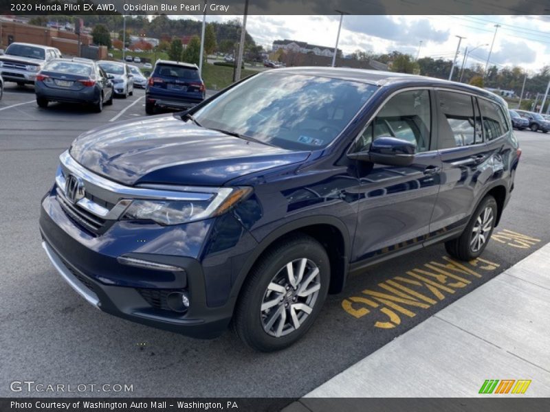 Obsidian Blue Pearl / Gray 2020 Honda Pilot EX AWD
