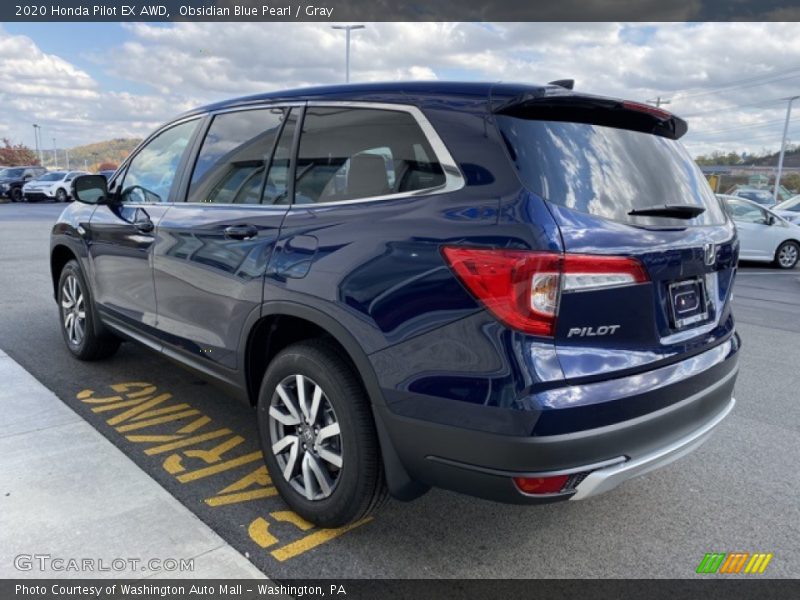 Obsidian Blue Pearl / Gray 2020 Honda Pilot EX AWD