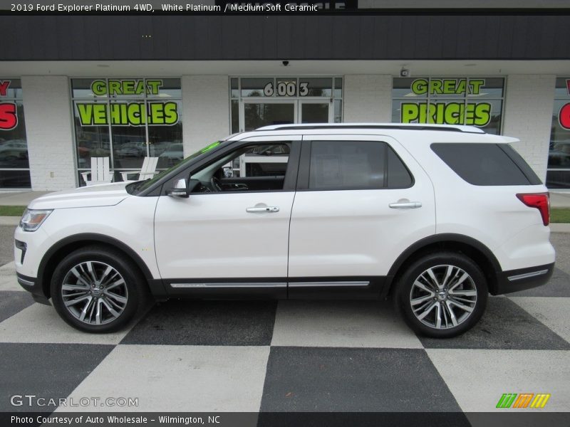 White Platinum / Medium Soft Ceramic 2019 Ford Explorer Platinum 4WD