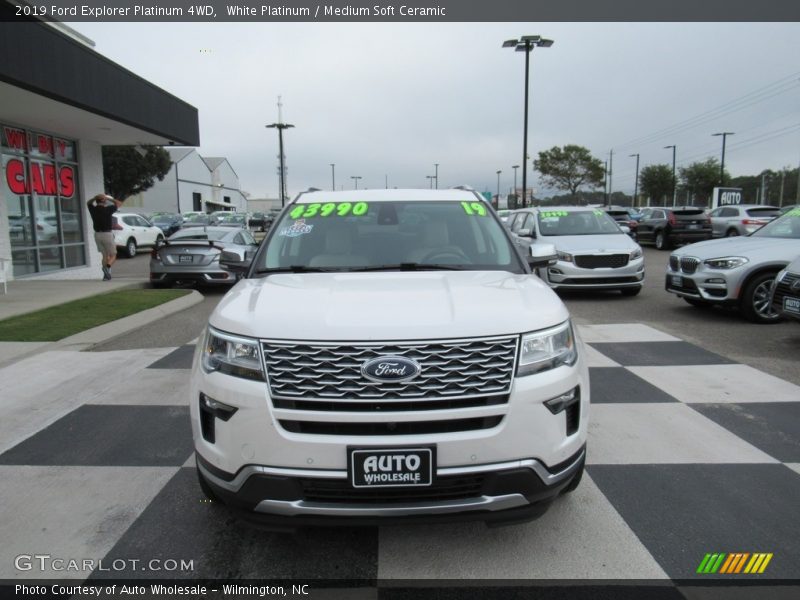 White Platinum / Medium Soft Ceramic 2019 Ford Explorer Platinum 4WD
