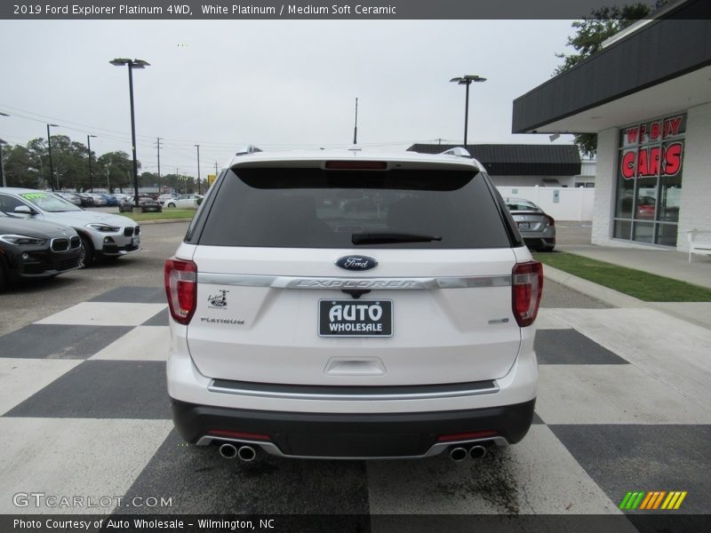 White Platinum / Medium Soft Ceramic 2019 Ford Explorer Platinum 4WD