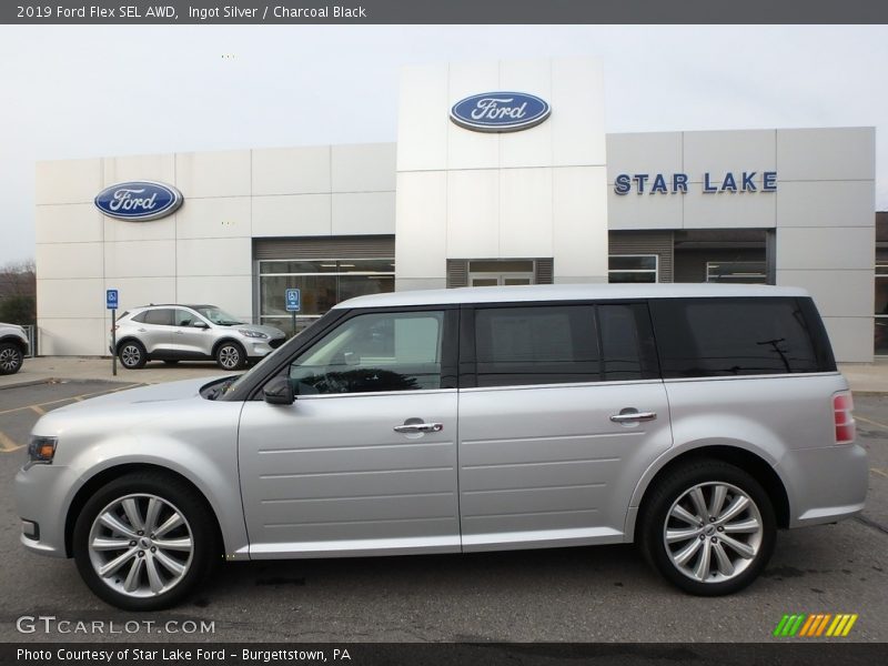 Ingot Silver / Charcoal Black 2019 Ford Flex SEL AWD