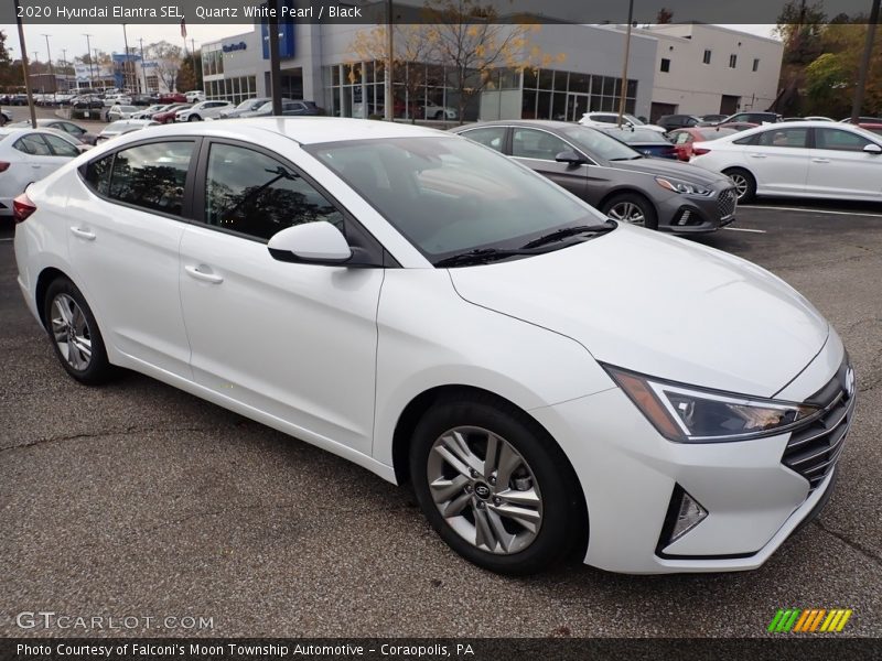 Quartz White Pearl / Black 2020 Hyundai Elantra SEL