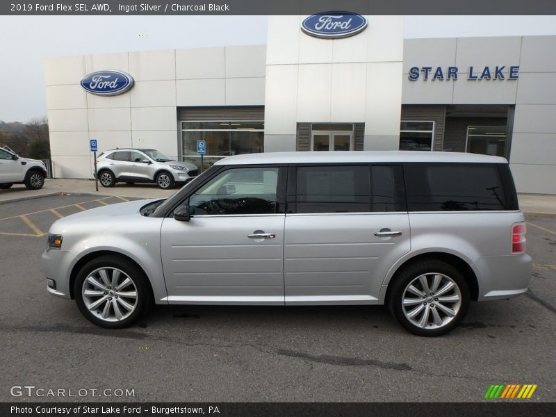 Ingot Silver / Charcoal Black 2019 Ford Flex SEL AWD