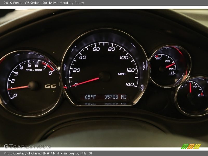 Quicksilver Metallic / Ebony 2010 Pontiac G6 Sedan