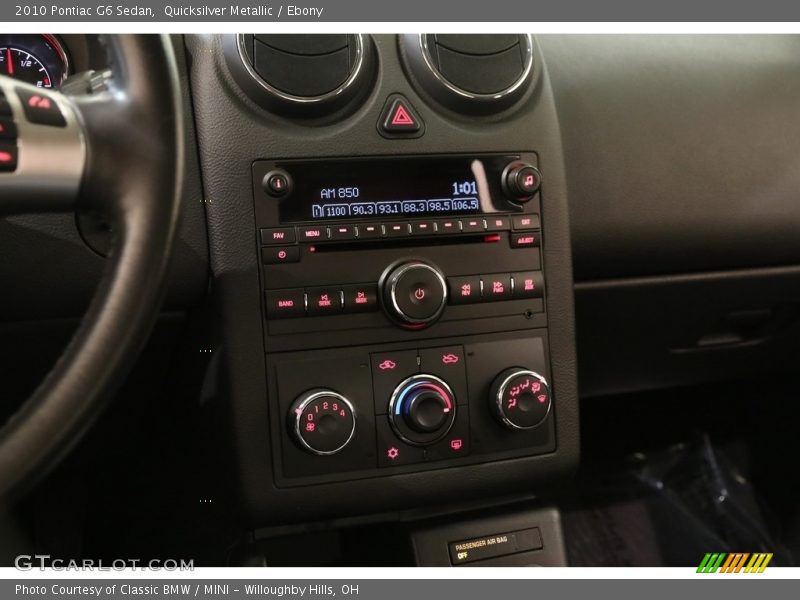 Quicksilver Metallic / Ebony 2010 Pontiac G6 Sedan