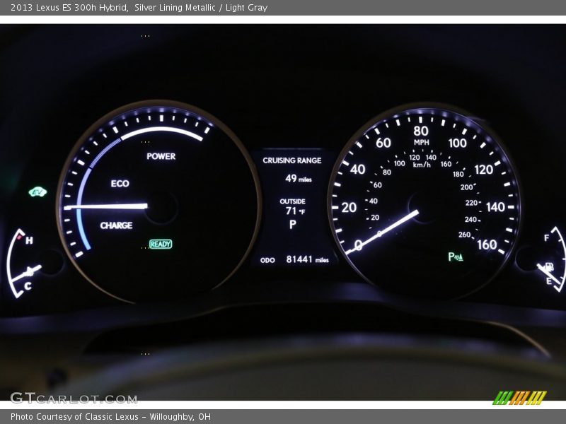 Silver Lining Metallic / Light Gray 2013 Lexus ES 300h Hybrid