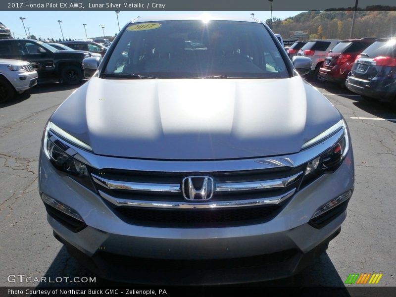 Lunar Silver Metallic / Gray 2017 Honda Pilot EX AWD