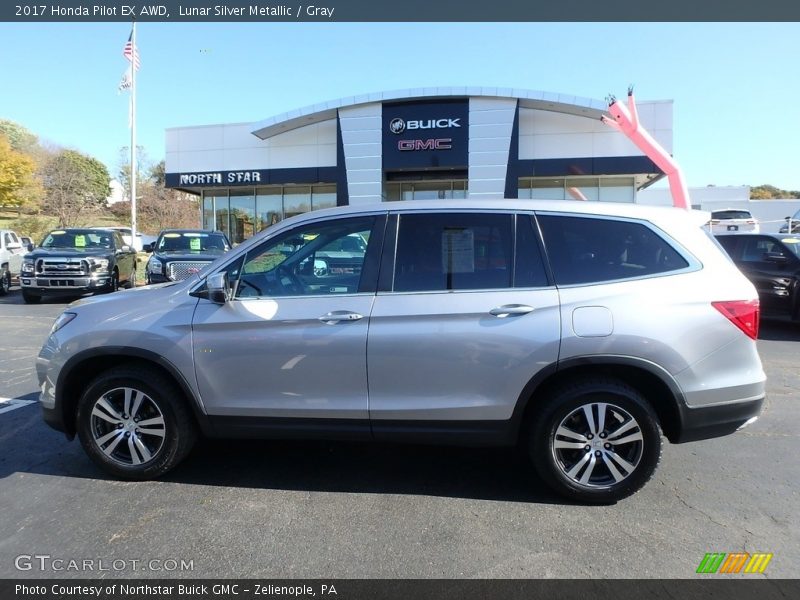Lunar Silver Metallic / Gray 2017 Honda Pilot EX AWD