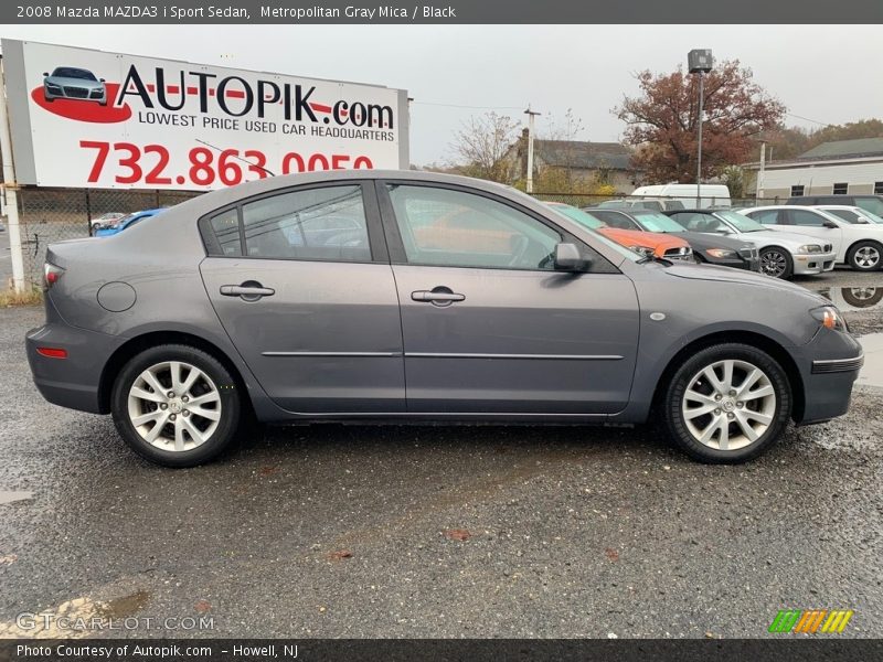 Metropolitan Gray Mica / Black 2008 Mazda MAZDA3 i Sport Sedan