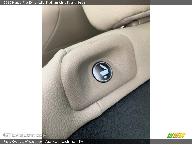 Platinum White Pearl / Beige 2020 Honda Pilot EX-L AWD