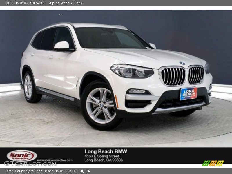 Alpine White / Black 2019 BMW X3 sDrive30i