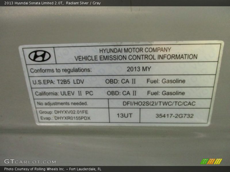 Radiant Silver / Gray 2013 Hyundai Sonata Limited 2.0T
