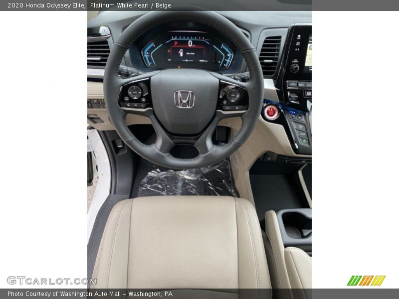 Platinum White Pearl / Beige 2020 Honda Odyssey Elite