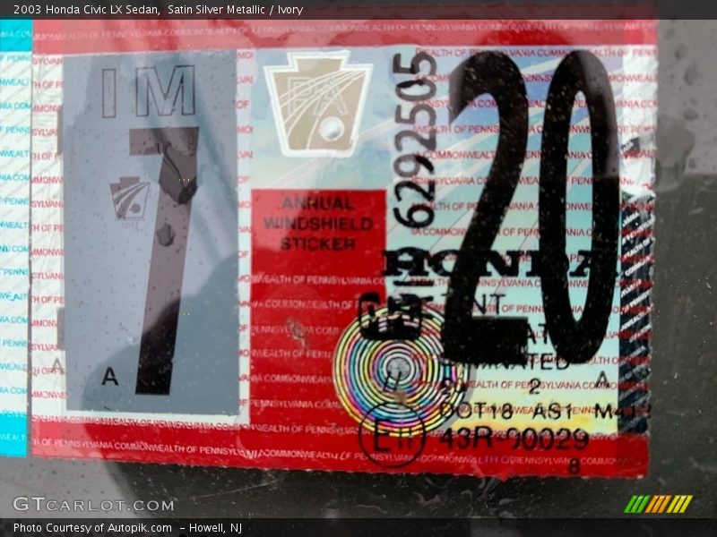 Satin Silver Metallic / Ivory 2003 Honda Civic LX Sedan