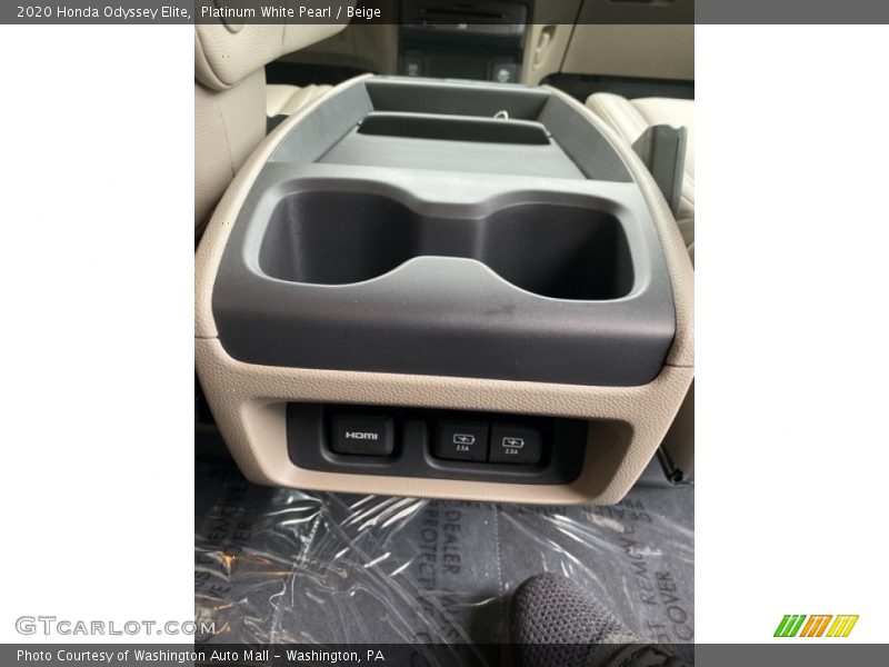 Platinum White Pearl / Beige 2020 Honda Odyssey Elite