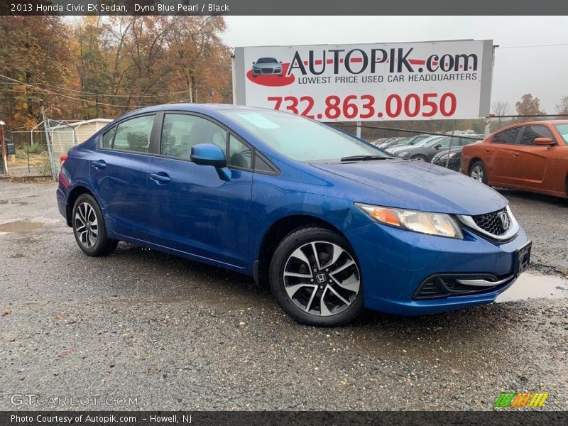 Dyno Blue Pearl / Black 2013 Honda Civic EX Sedan