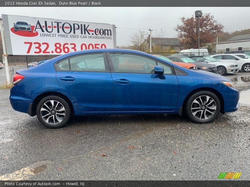 Dyno Blue Pearl / Black 2013 Honda Civic EX Sedan