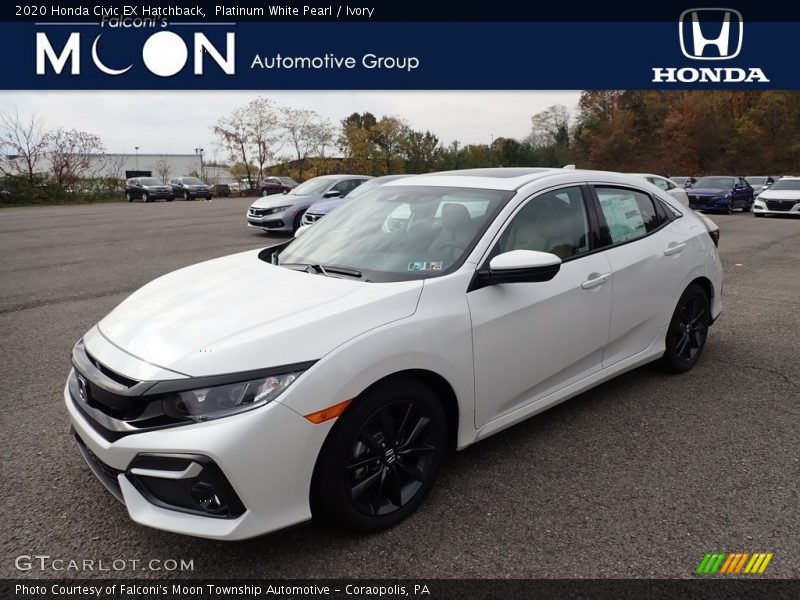 Platinum White Pearl / Ivory 2020 Honda Civic EX Hatchback