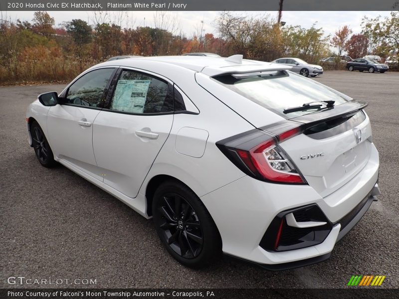Platinum White Pearl / Ivory 2020 Honda Civic EX Hatchback