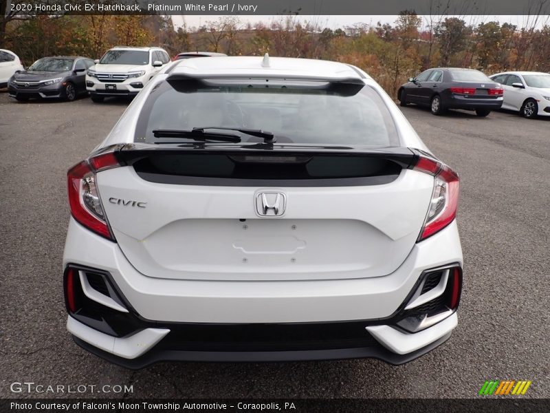 Platinum White Pearl / Ivory 2020 Honda Civic EX Hatchback