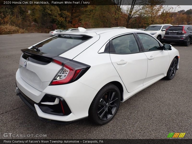 Platinum White Pearl / Ivory 2020 Honda Civic EX Hatchback