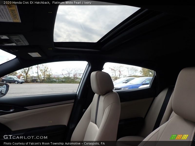 Platinum White Pearl / Ivory 2020 Honda Civic EX Hatchback