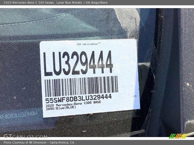 Lunar Blue Metallic / Silk Beige/Black 2020 Mercedes-Benz C 300 Sedan