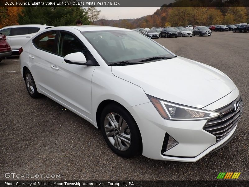 Quartz White Pearl / Black 2020 Hyundai Elantra Value Edition