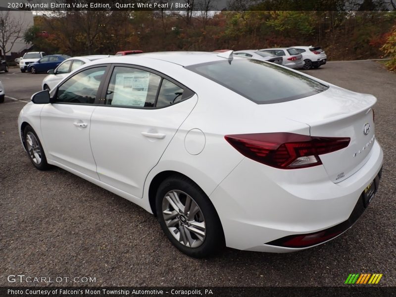 Quartz White Pearl / Black 2020 Hyundai Elantra Value Edition