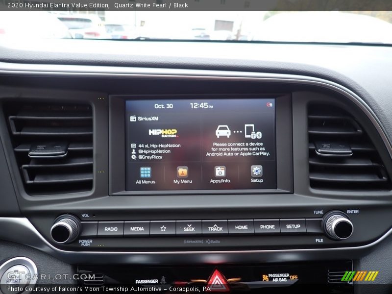 Quartz White Pearl / Black 2020 Hyundai Elantra Value Edition