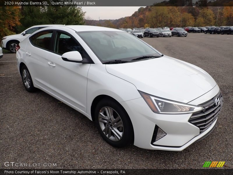 Quartz White Pearl / Black 2020 Hyundai Elantra SEL