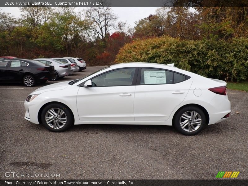 Quartz White Pearl / Black 2020 Hyundai Elantra SEL