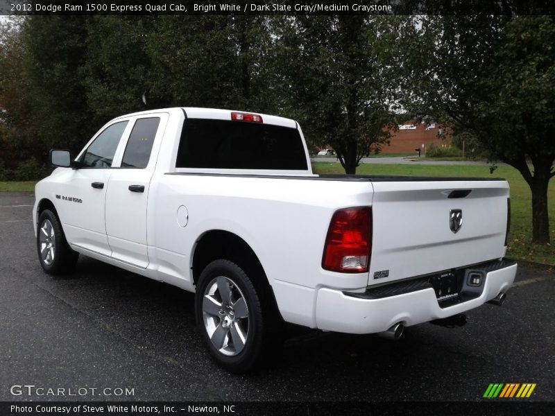 Bright White / Dark Slate Gray/Medium Graystone 2012 Dodge Ram 1500 Express Quad Cab