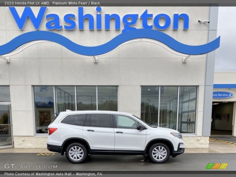 Platinum White Pearl / Black 2020 Honda Pilot LX AWD