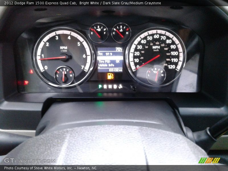 Bright White / Dark Slate Gray/Medium Graystone 2012 Dodge Ram 1500 Express Quad Cab