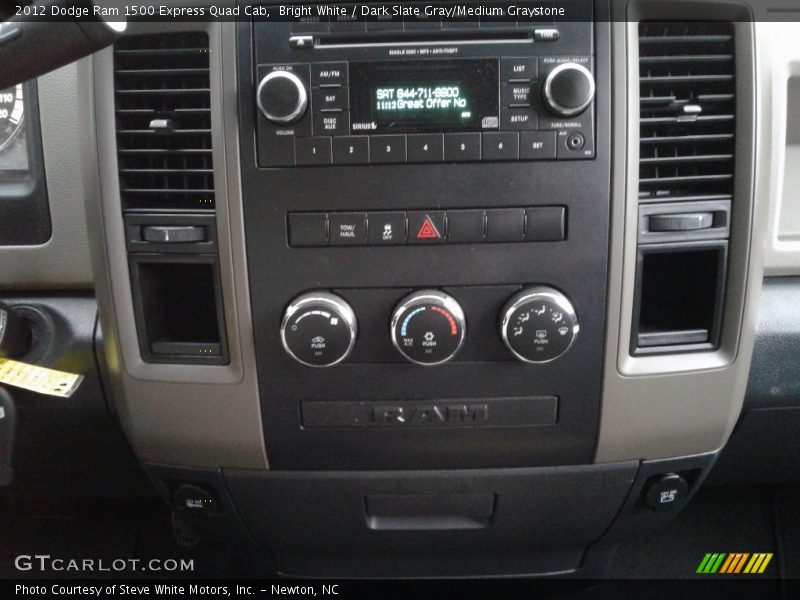 Bright White / Dark Slate Gray/Medium Graystone 2012 Dodge Ram 1500 Express Quad Cab