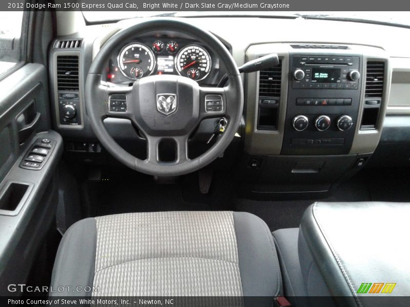 Bright White / Dark Slate Gray/Medium Graystone 2012 Dodge Ram 1500 Express Quad Cab